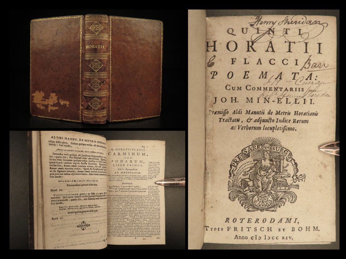 1714 HORACE Roman Literature Aldo Manutius & Minell Commentary Rotterdam RARE: 1714 HORACE Roman Literature Aldo Manutius & Minell Commentary Rotterdam RARE â€œWe are but dust and shadow.” â€• Horace Horace was the most important Roman poet during the 1st-century