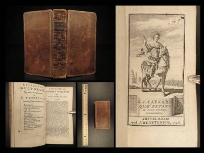 1746 Julius Caesar War Commentaries Military Tactics Latin Bellum