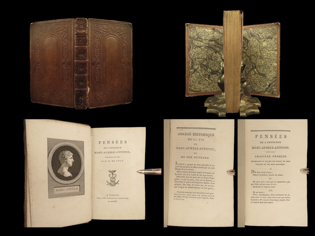 1803 1ed Marcus Aurelius Meditations Stoic Philosophy French Pensees Joly (1 of 10)