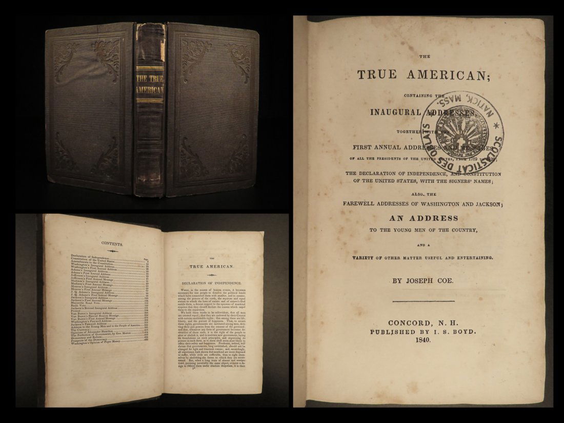 1840 1ed True American US Constitution Declaration Independence LDS Mormon Coe (1 of 10)