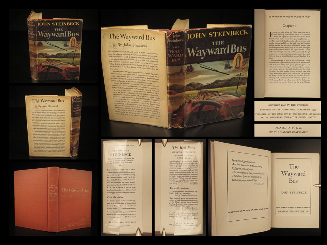 1947 1st/1st JOHN STEINBECK The Wayward Bus American Sexuality Classic Novel (1 of 10)