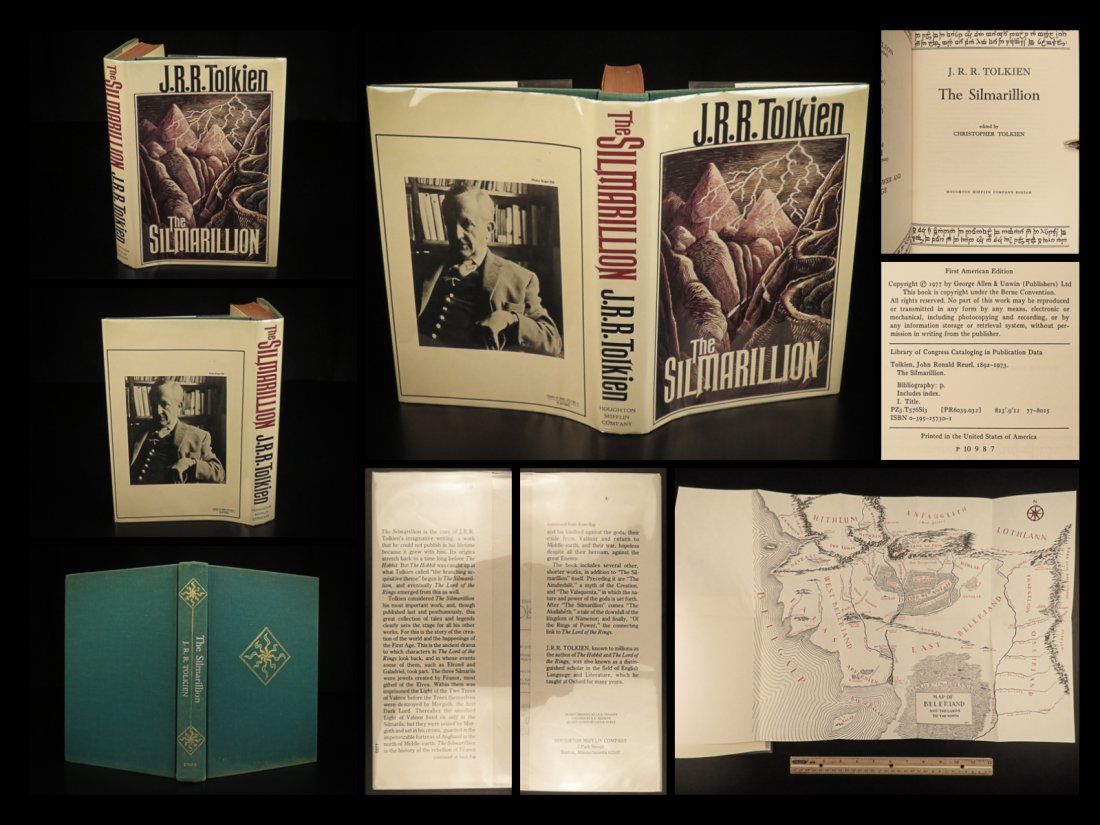 1977 1st ed JRR Tolkien Silmarillion Lord of the Rings Middle Earth + MAP (1 of 10)