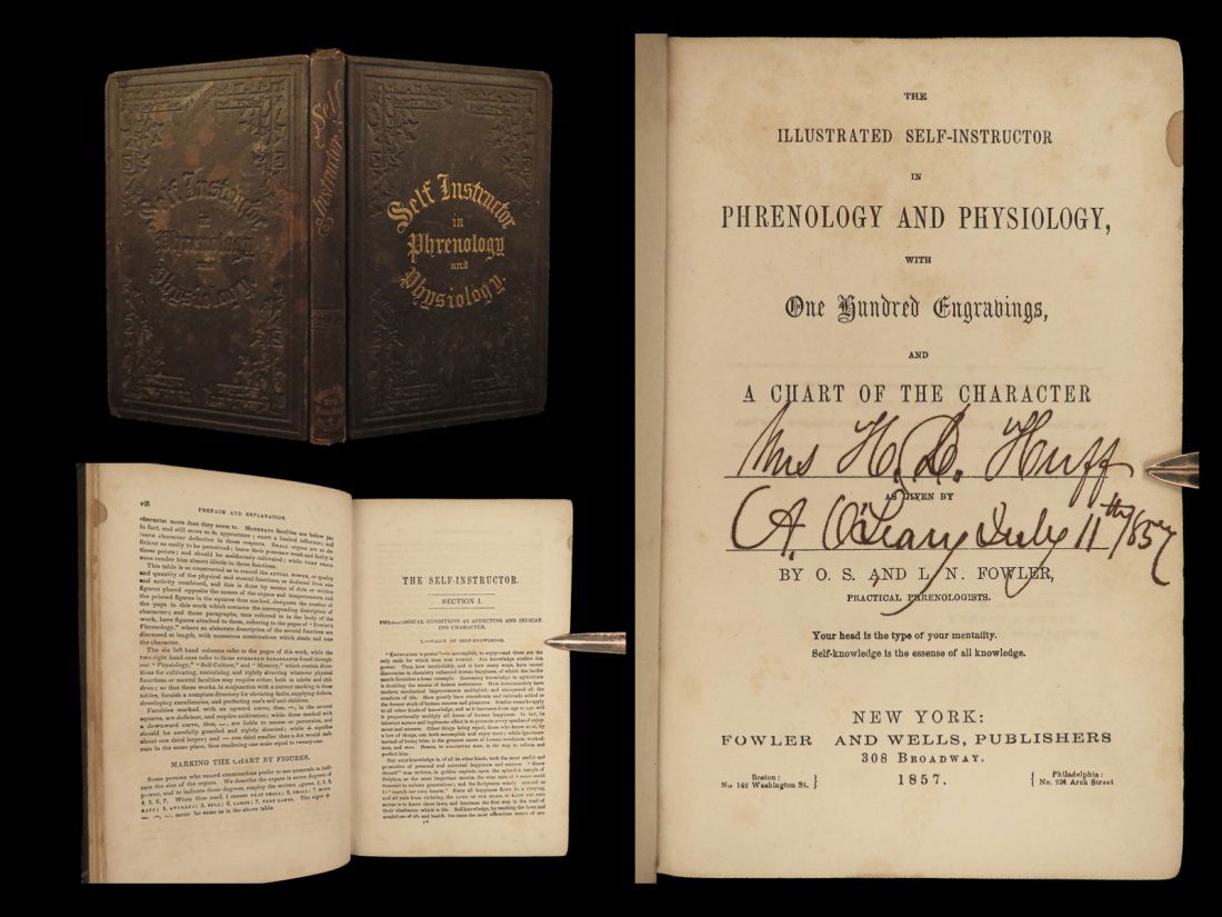 1857 Phrenology Physiology Physiognomy Psychological Pseudoscience Fowler Wells (1 of 10)