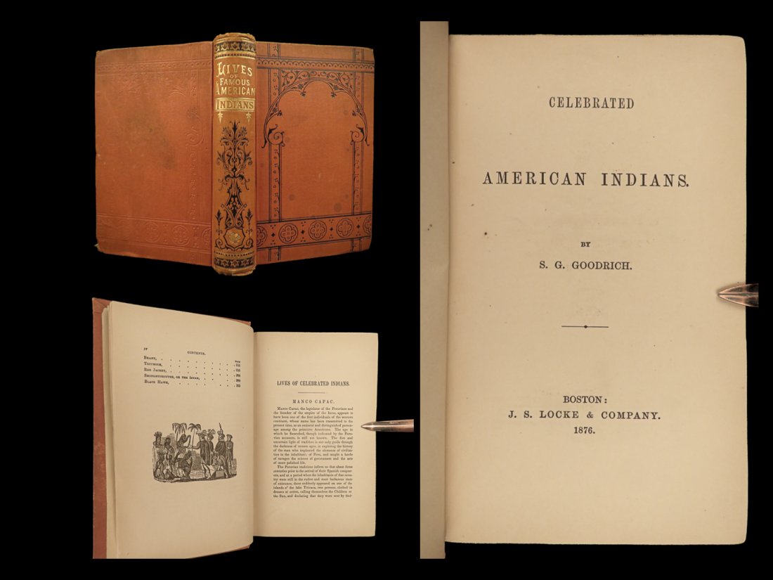 1876 Native American INDIAN Customs Montezuma Pocahontas Tecumseh Goodrich (1 of 10)