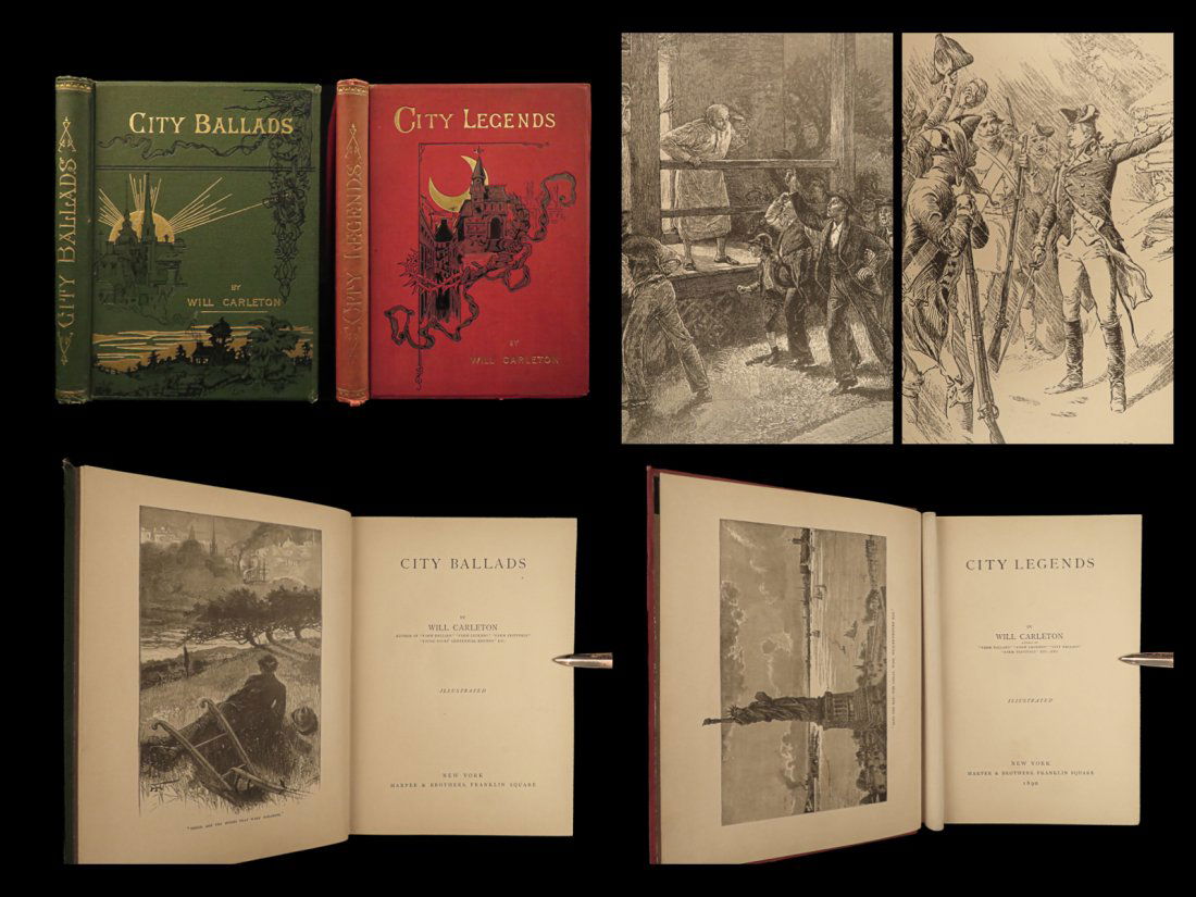 1885 City Ballads & City Legends 1ed Will Carleton Poems Rural American Poetry (1 of 10)