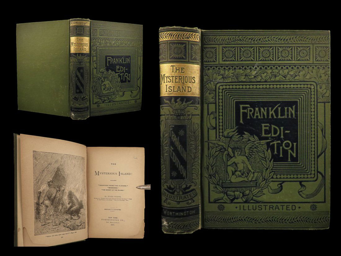 1887 Jules Verne Mysterious Island Shipwrecks Extraordinary Voyages (1 of 10)