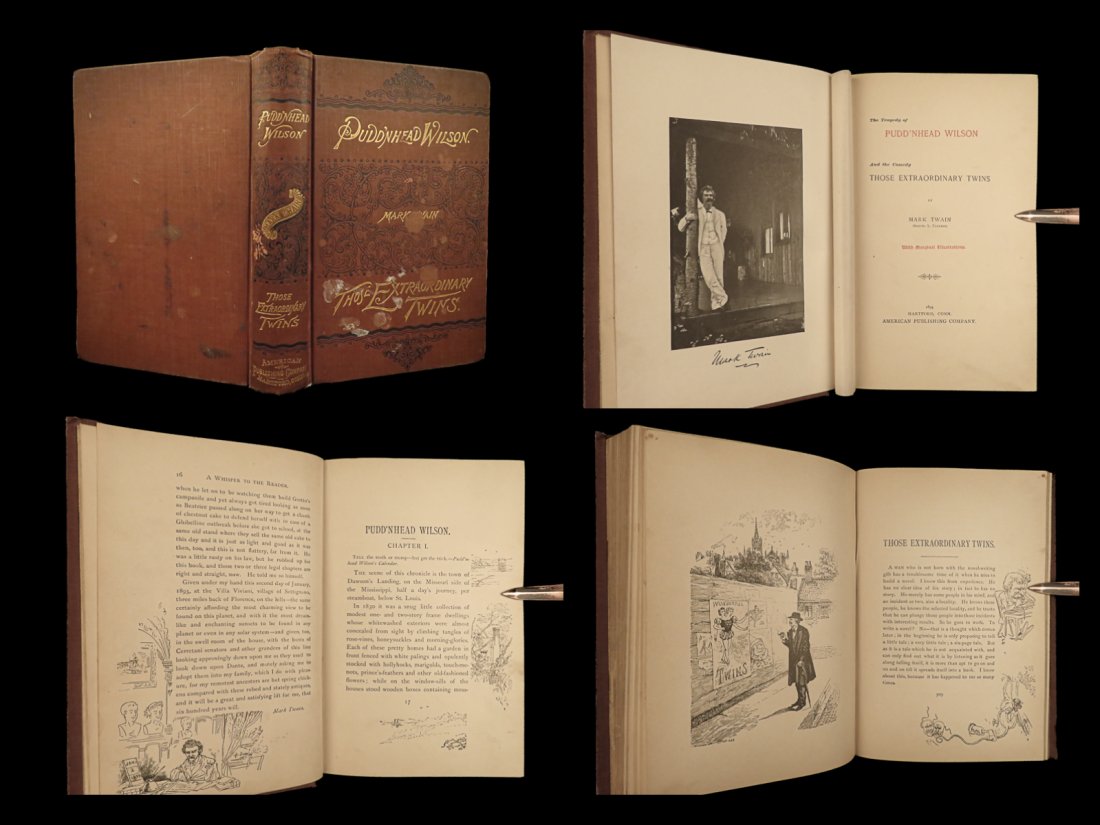1894 1st Mark Twain Tragedy of Puddnhead Wilson Humor Comedy Slavery (1 of 10)