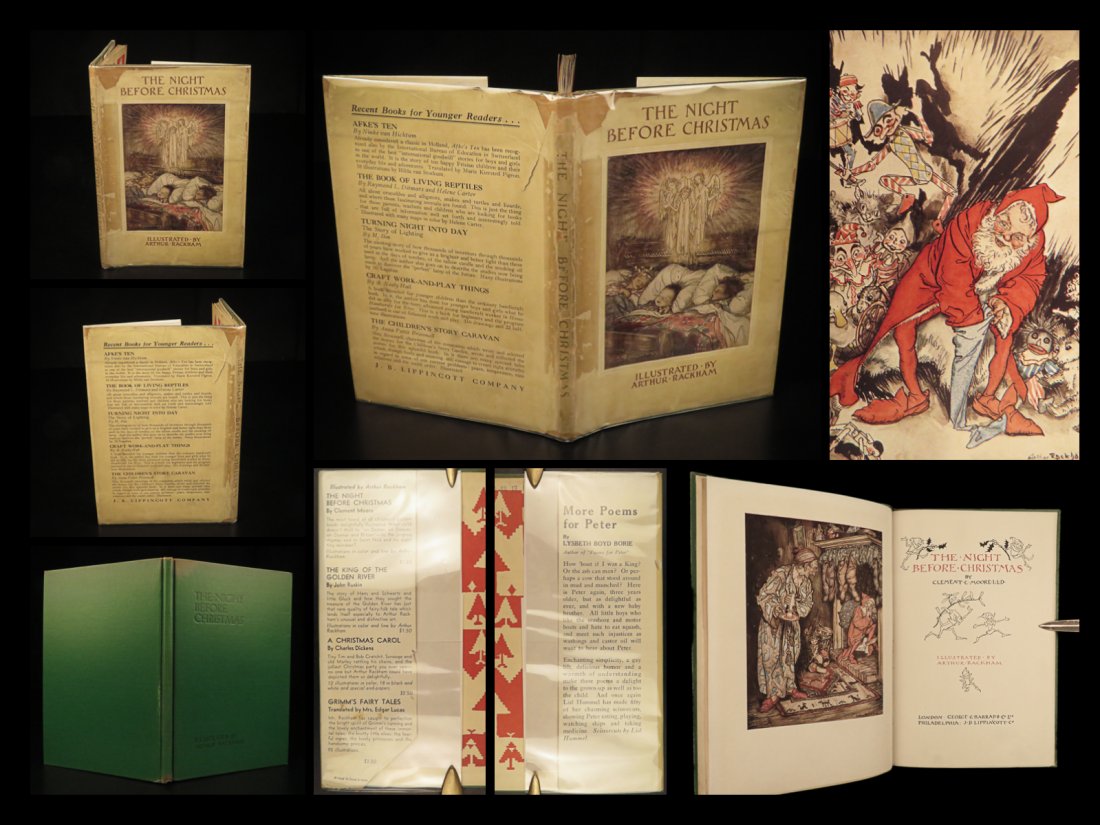 1938 The Night Before Christmas Clement Moore Rackham Santa Clause St. Nicholas (1 of 10)