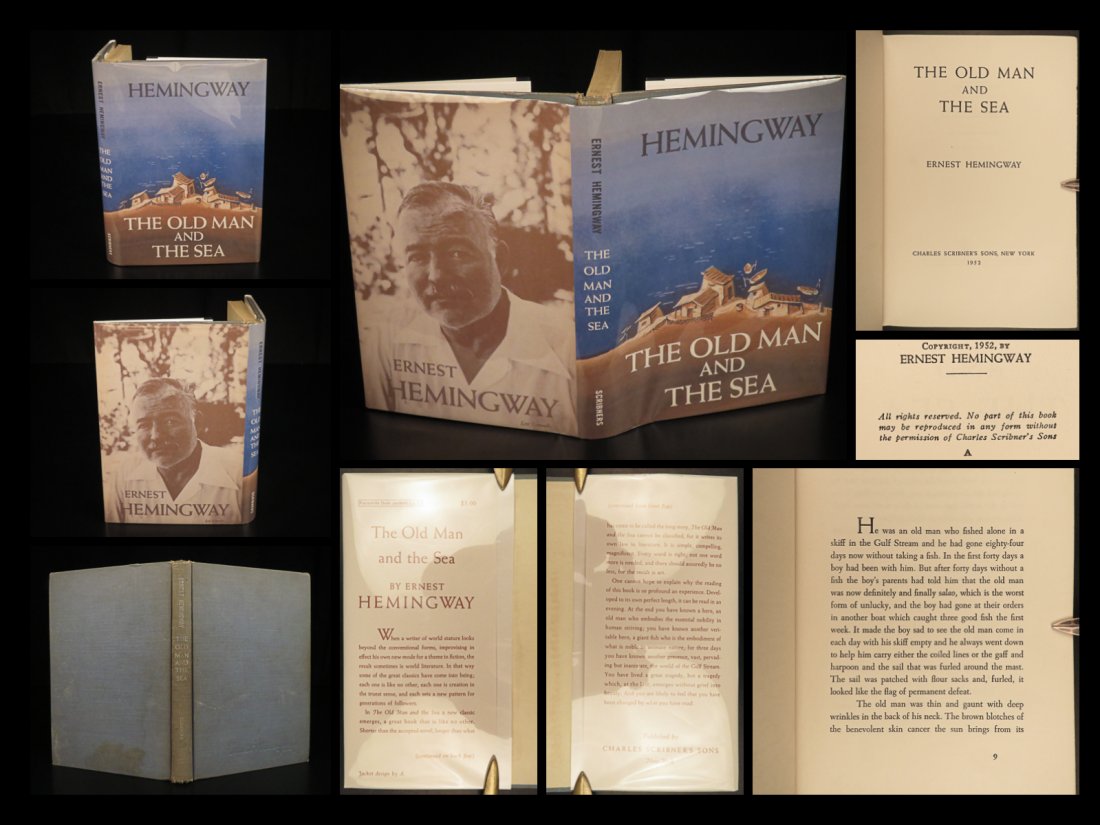 1952 1st Ernest Hemingway The Old Man and The Sea Novel Literature Classic (1 of 10)