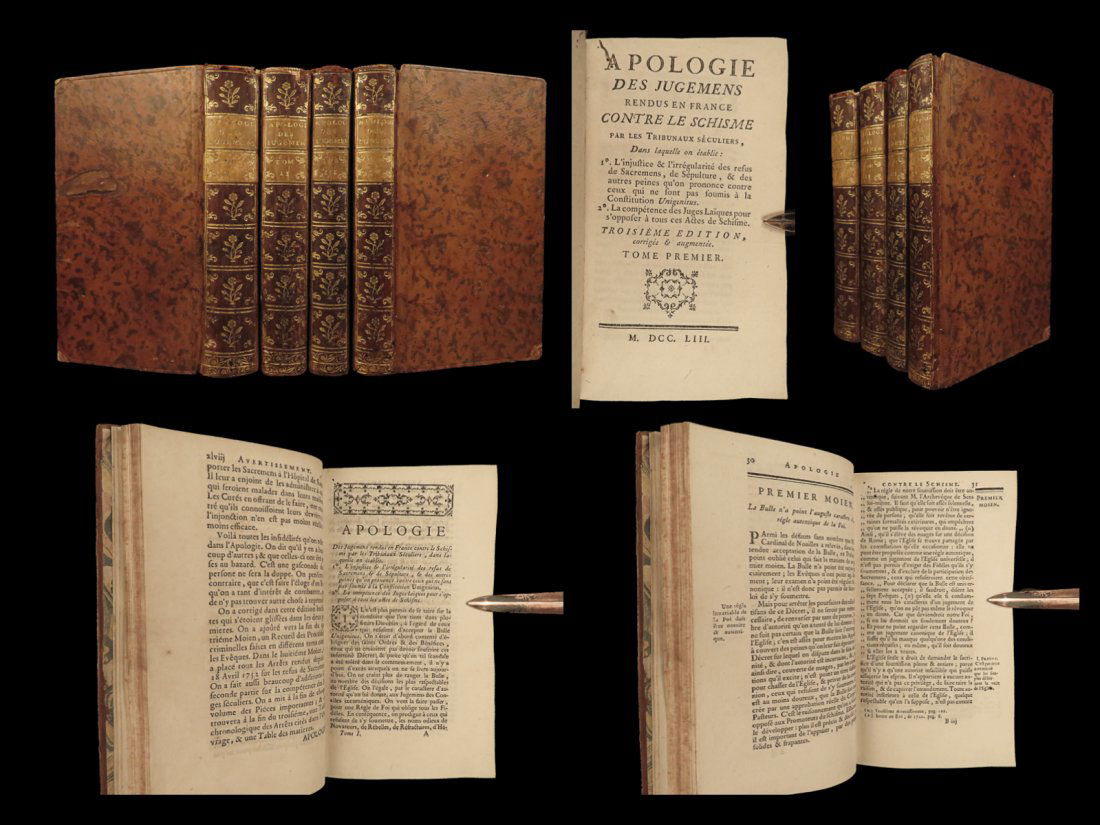 1753 Apologie des Jugemens French Secular Tribunals Unigenitus Pope Clement XI 4v (1 of 10)