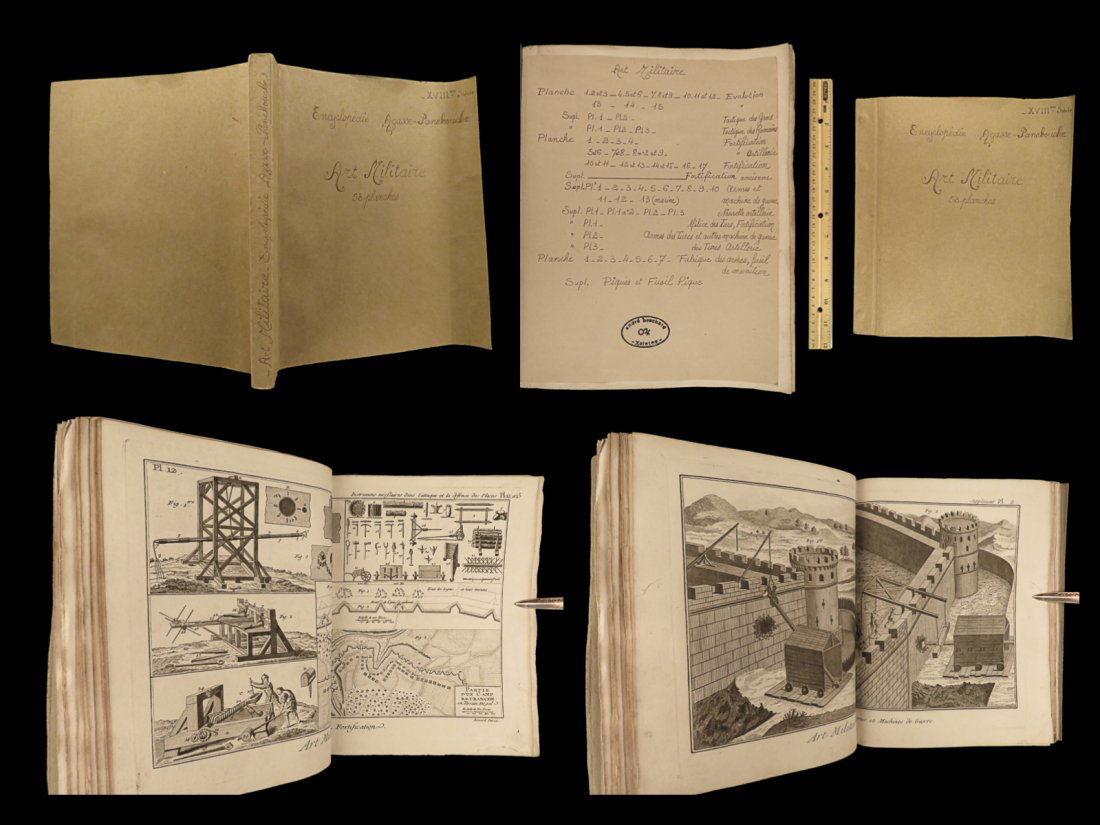 1778 Diderot Encyclopedia Plates MILTARY Art of War Weapons Cannons Forts Guns (1 of 10)