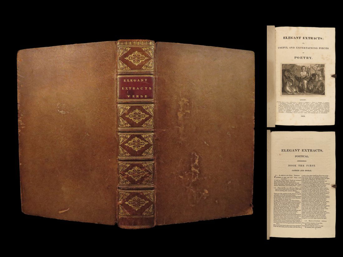 1824 Elegant Extracts English Poetry Literature Shakespeare Milton Dryden Byron (1 of 10)