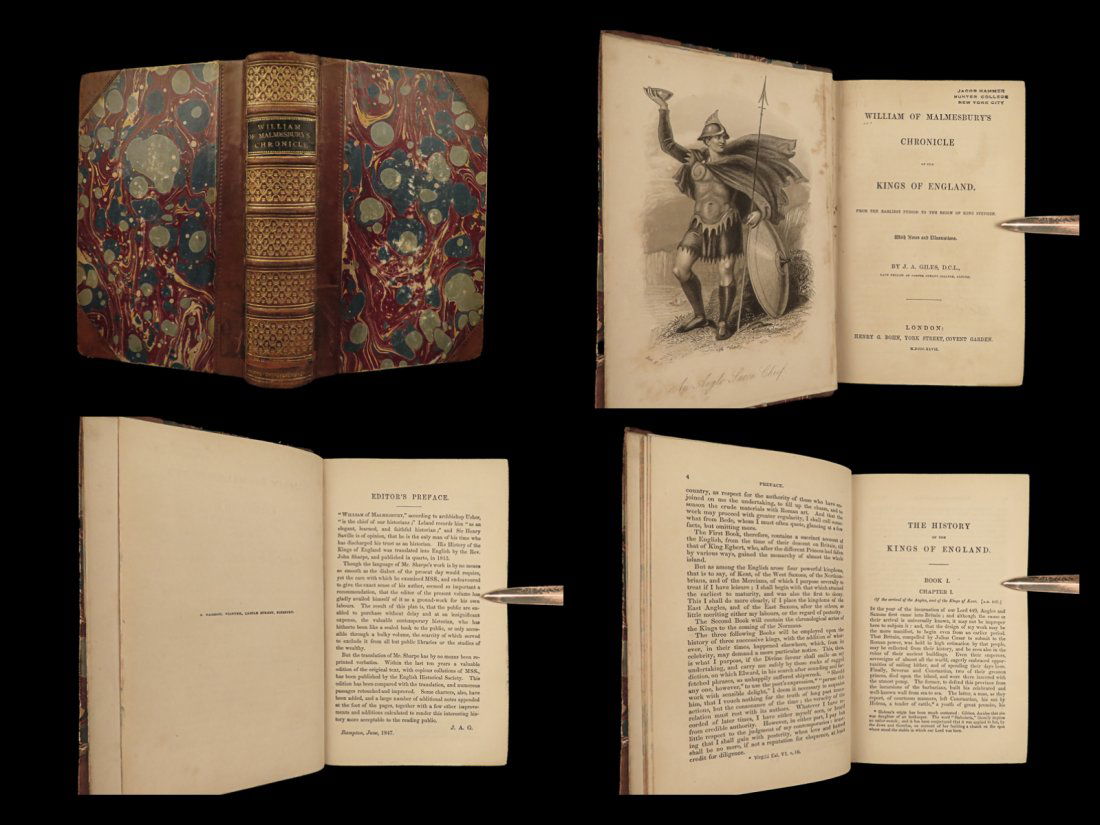 1847 William Malmesbury Chronicle King England Giles Anglo Saxon War Conquest: 1847 William Malmesbury Chronicle King England Giles Anglo Saxon War Conquest "William of Malmesburys Chronicle of the Kings of England" is a history of England from the arrival of the Anglo-Saxons in