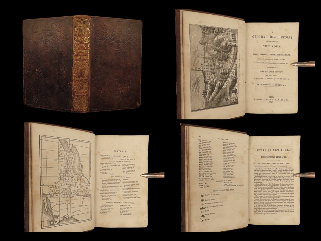 1848 NEW YORK Geography History County Maps NY Constitution Dutch Influence (1 of 10)