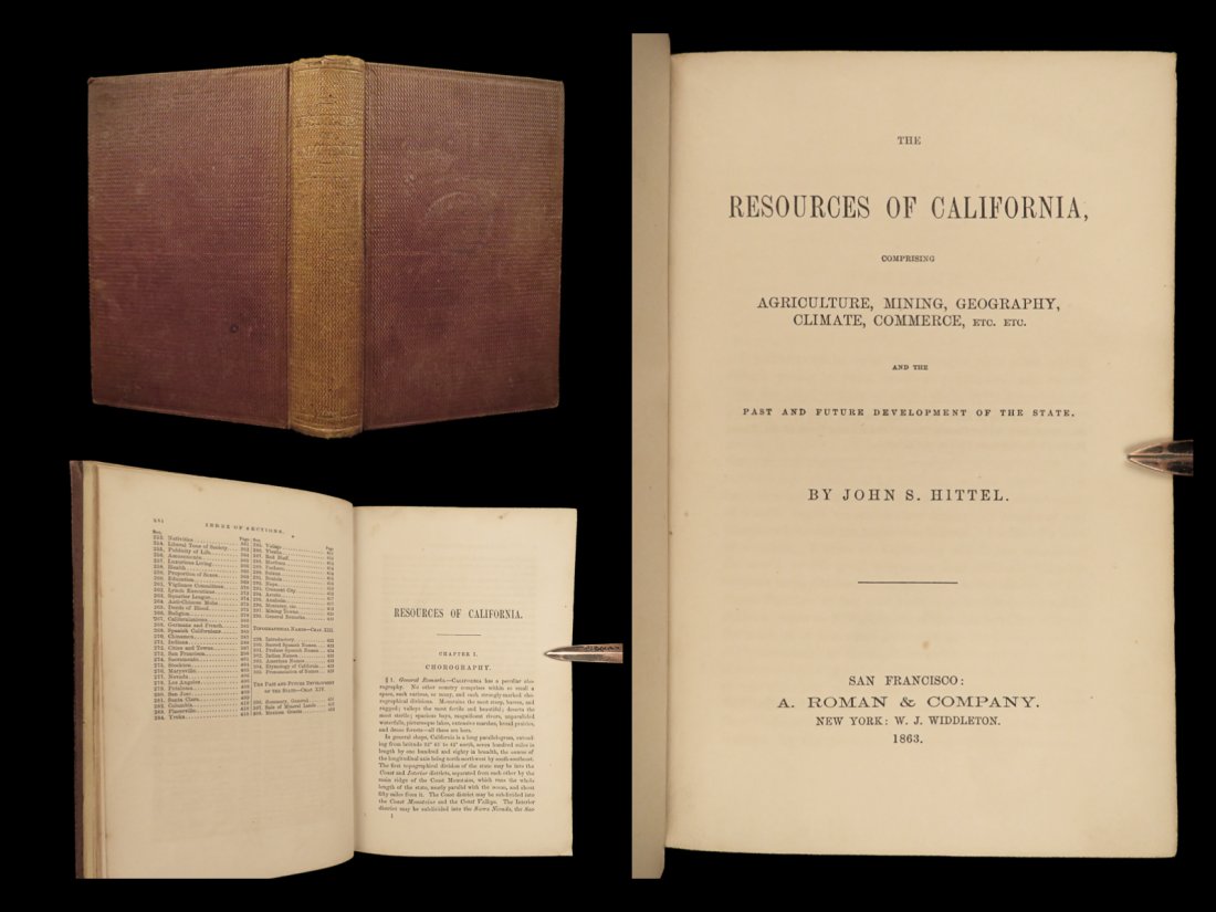 1863 CALIFORNIA 1ed Resources of Gold Mining Redwoods Geography MEXICO Racism (1 of 10)