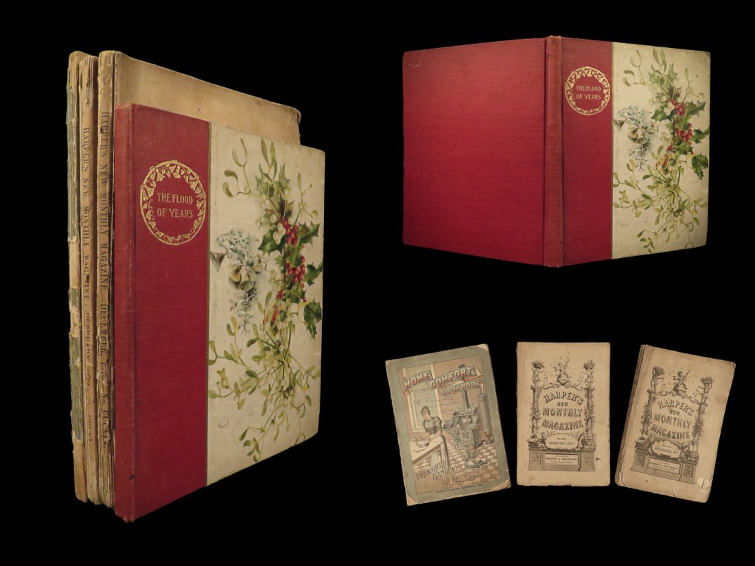 1872 4 Book Lot Bryant Flood of Years Harper Monthly Mag + St Louis Cookbook: 1872 4 Book Lot Bryant Flood of Years Harper Monthly Mag + St Louis Cookbook A fine set of books of literature, including Harpers magazines. Item number: #22209 Price: $399 Title: Harpers New Monthl