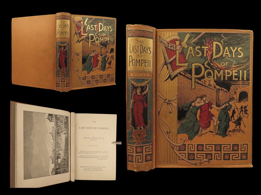 1879 Last Days of Pompeii Bulwer-Lytton ROME Mt Vesuvius RARE Volcano ROME (1 of 10)