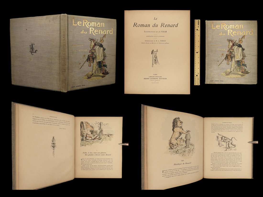 1909 1ed Reynard the Fox Fables Animals Tales Auguste Vimar ART Louis Tarsot (1 of 10)