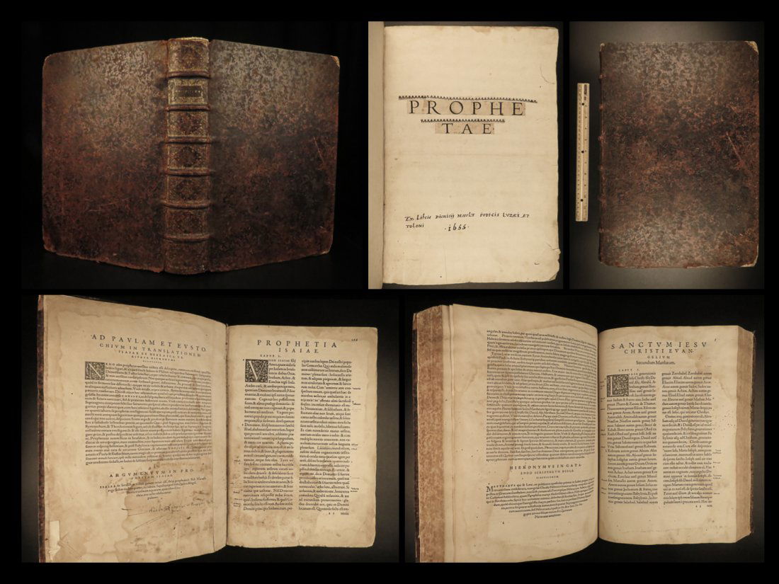 1655 FOLIO Saint Jerome BIBLE Vulgate & Commentary Psalms Hebrew Lexicon NT (1 of 10)