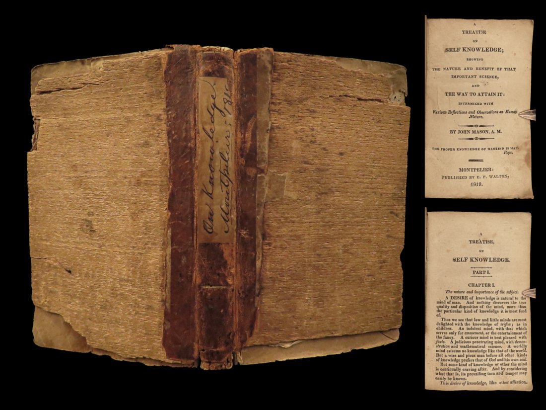 1819 John Mason on Self Knowledge EARLY Vermont American Self-Help Prayer (1 of 10)