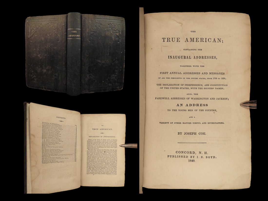 1840 1ed True American US Constitution Declaration Independence LDS Mormon Coe (1 of 10)