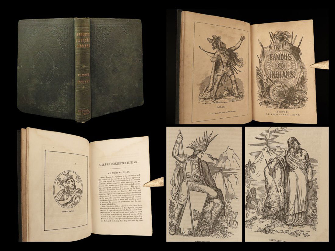 1848 Native American Famous INDIANS Antiquities Pocahontas Illustrated Parley: 1848 Native American Famous INDIANS Antiquities Pocahontas Illustrated Parley Samuel Griswold Goodrich was an American author who wrote under the pseudonym Peter Parley. Celebrated American Indians is