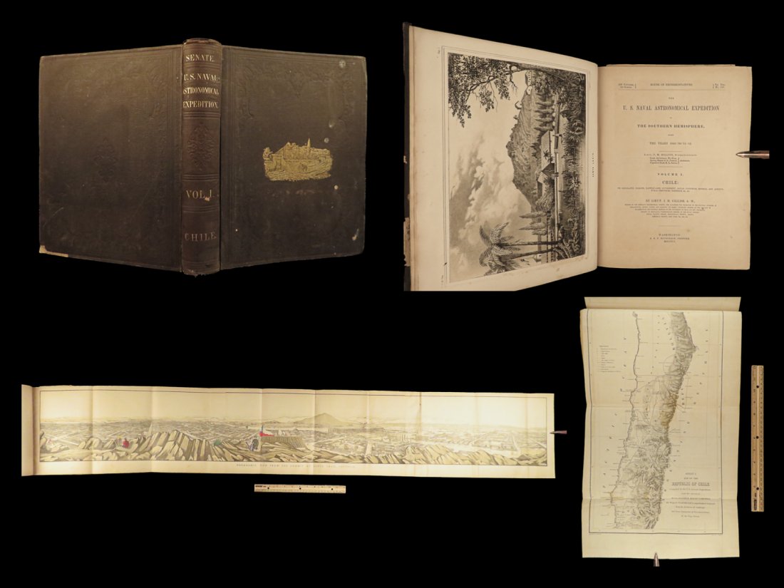 1855 US Naval Astronomy Expedition South America MAPS CHILE Argentina PERU (1 of 10)