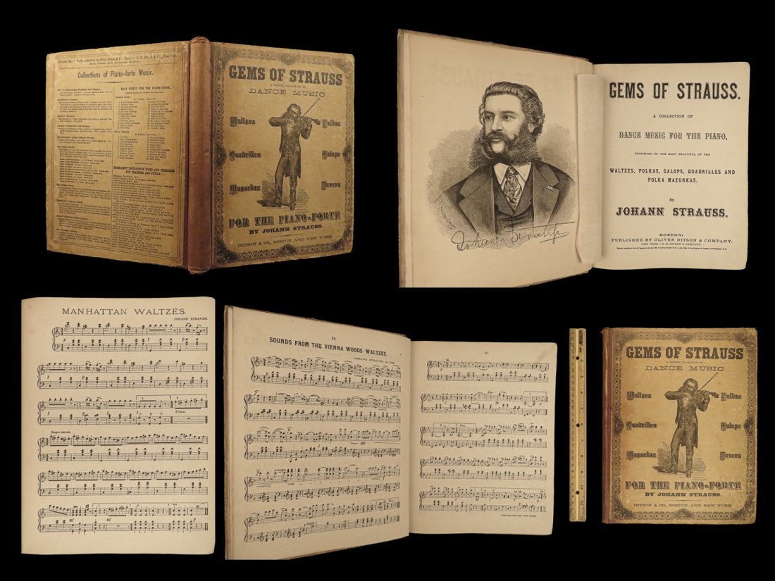 1872 Classical MUSIC Gems of Johann Strauss Waltzes Blue Danube Piano FAMOUS (1 of 10)