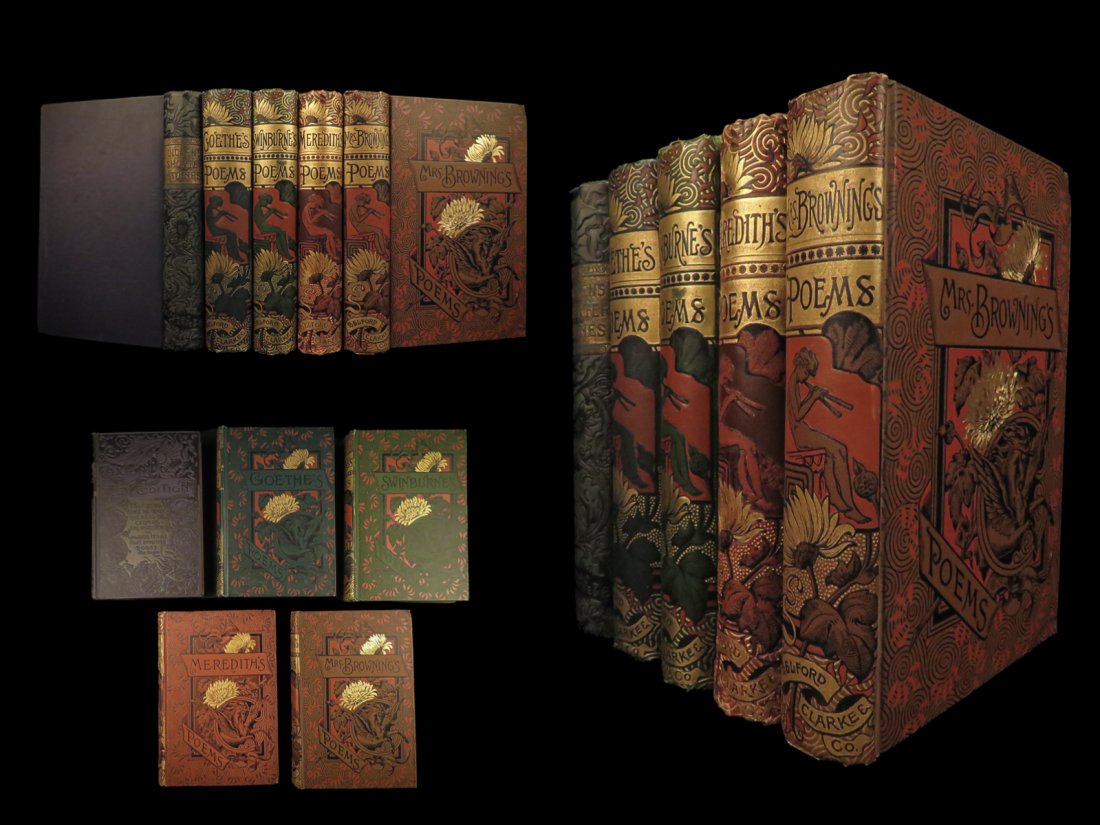 1880 RARE 5 Book Lot Elizabeth Browning Goethe Poems Dickens Tales Lord Lytton (1 of 10)