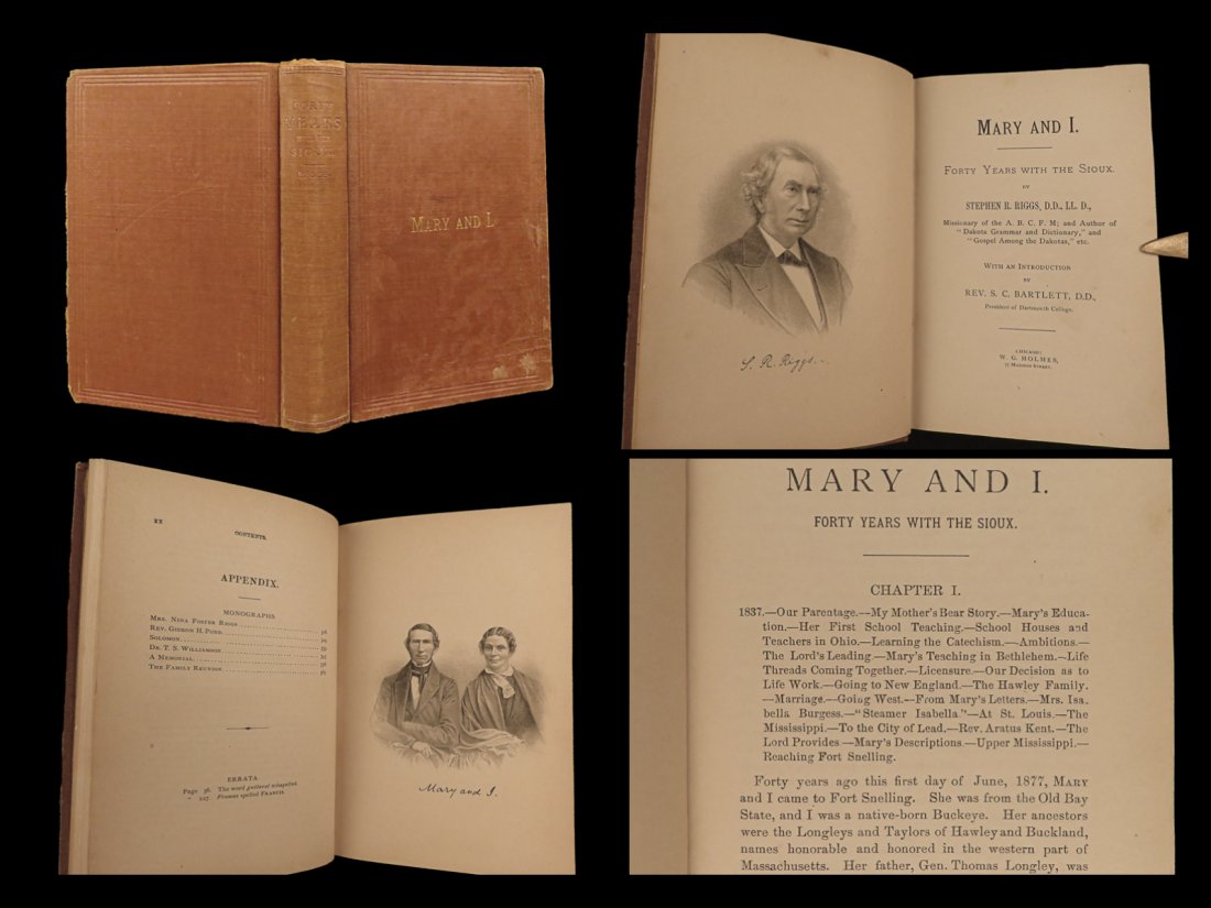 1880 Dakota INDIANS 1ed Stephen Riggs 40 Years SIOUX Missionary Minnesota (1 of 10)