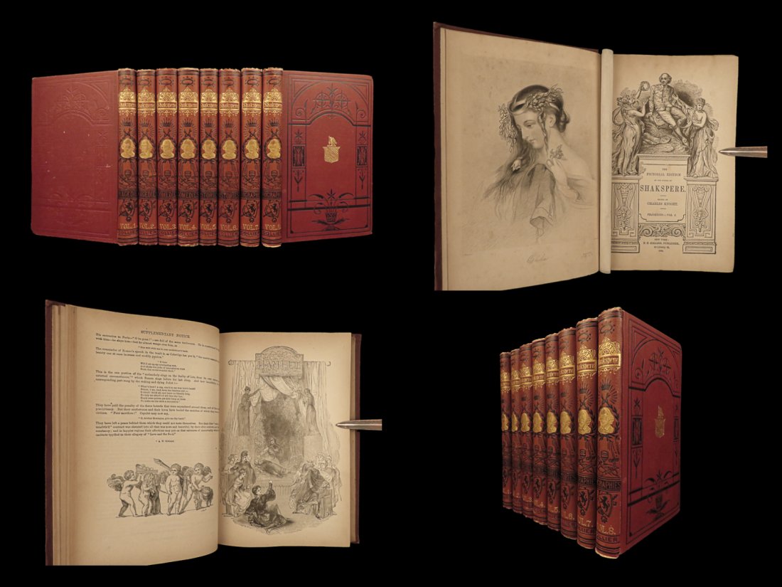 1882 Shakespeare Plays Theatre Romeo & Juliet Hamlet Knight Illustrated 8v Set (1 of 10)