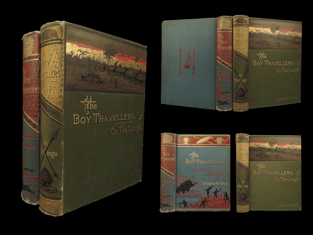 1884 Boy Travellers Adventures Voyages in AFRICA Congo Illustrated Thomas Knox (1 of 10)