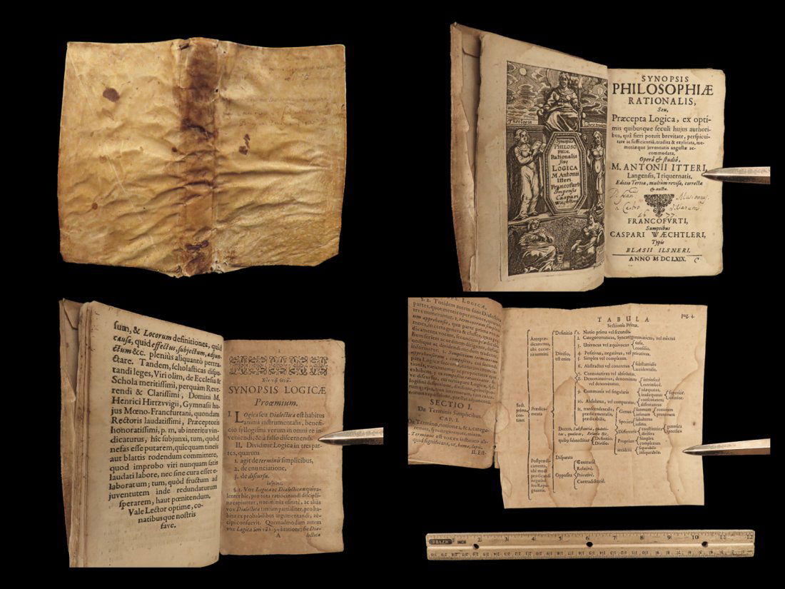 1669 Anton Itter Rational Philosophy Aristotle Logic Ethics Frankfort Folding Charts (1 of 10)