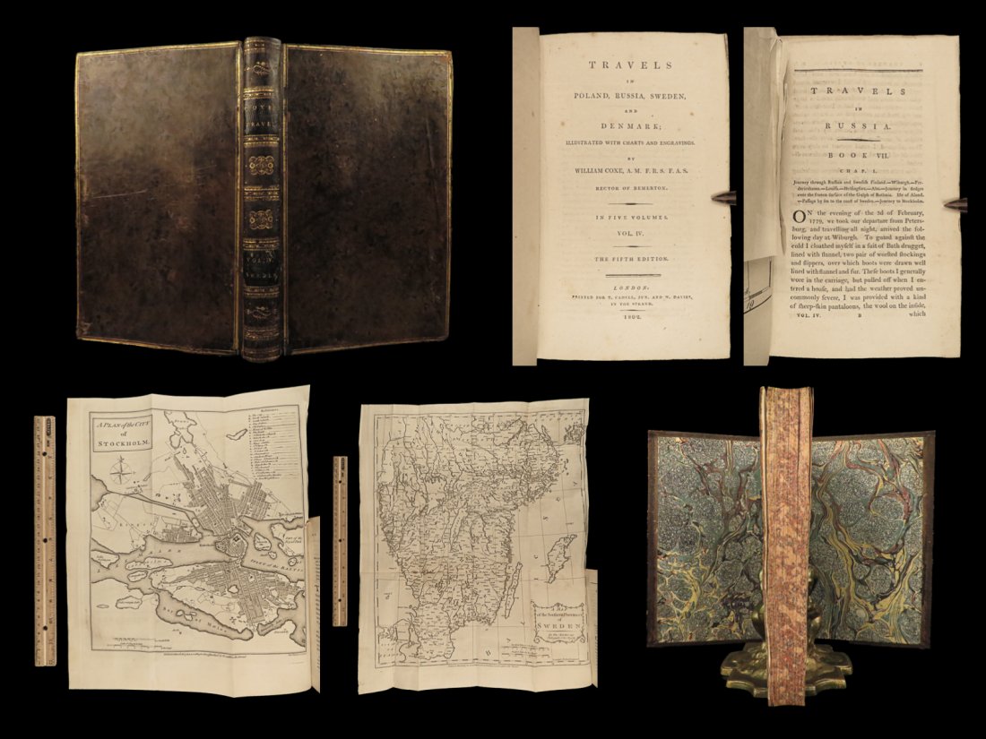 1802 Travels in Poland Russia SWEDEN Denmark Illustrated William Coxe MAP (1 of 10)