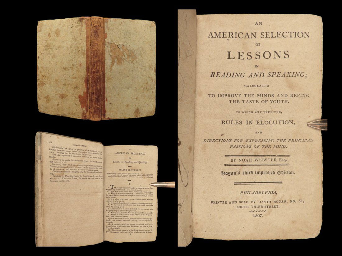 1807 Noah Webster American Lessons Reading Speech Dictionary Grammar Philadelphia (1 of 10)