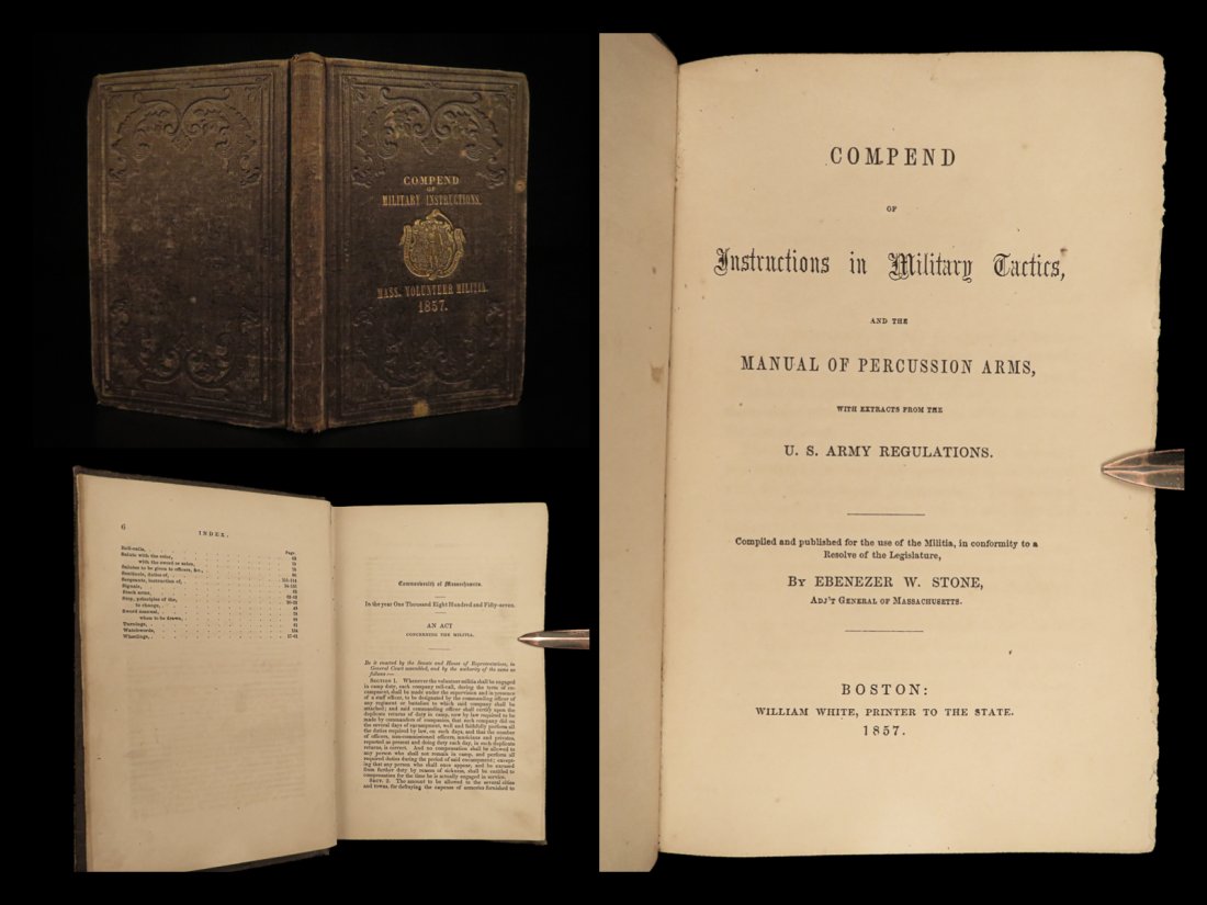 1857 1ed US Army Manual Instructions Military Tactics Mass Volunteer Militia (1 of 10)
