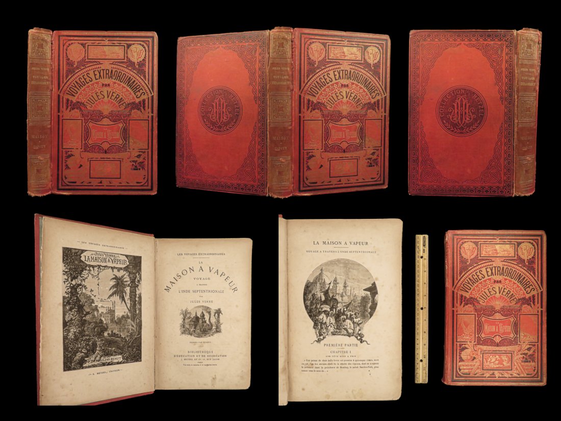 1880 Jules Verne 1ed Steam House End of Nana Sahib STEAMPUNK India Hetzel (1 of 10)
