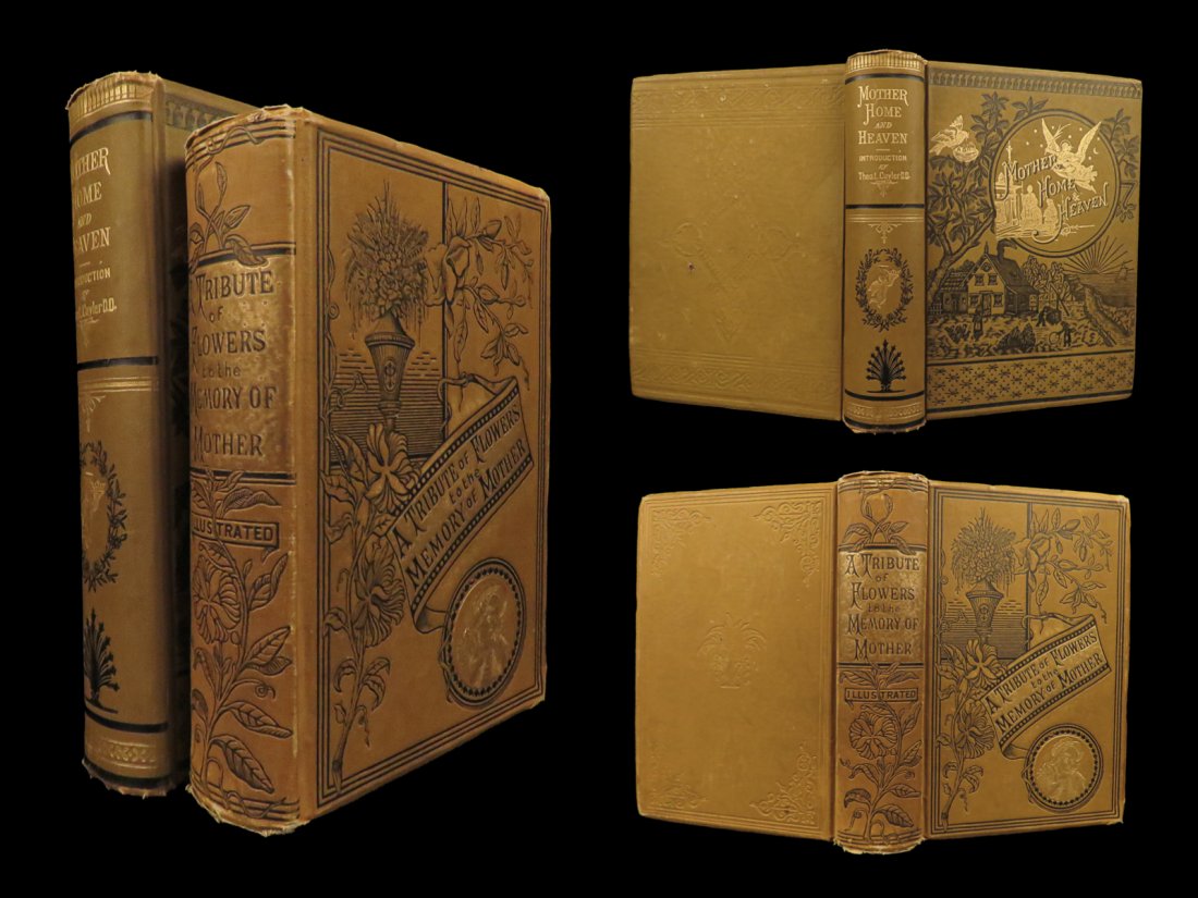 1882 2 Book Lot Poems & Stories Mother Home Heaven Lincoln Napoleon Longfellow (1 of 10)