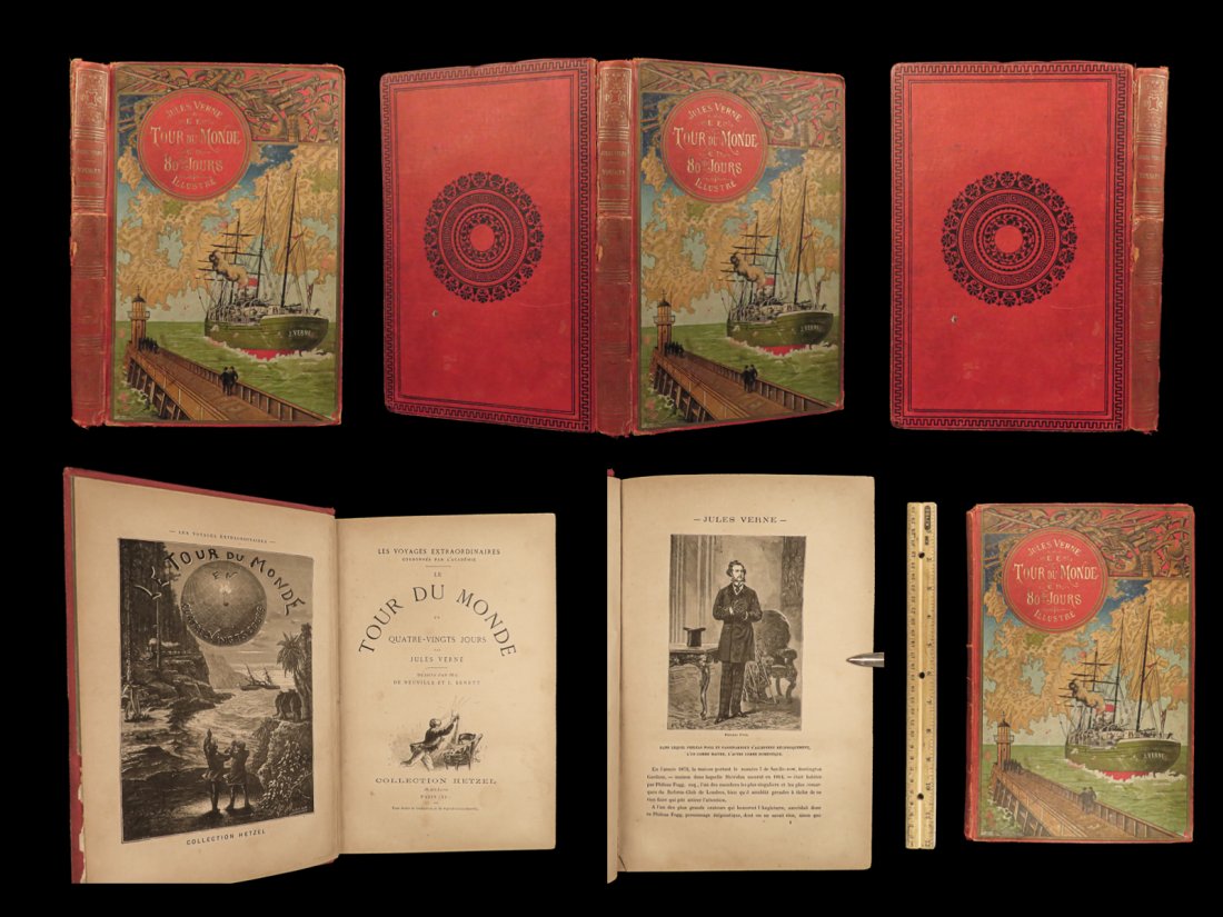 1896 Jules Verne Around the World in 80 Days Adventure Voyages French Hetzel: 1896 Jules Verne Around the World in 80 Days Adventure Voyages French Hetzel â€œReality provides us with facts so romantic that imagination itself could add nothing to them.” â€• Jules 