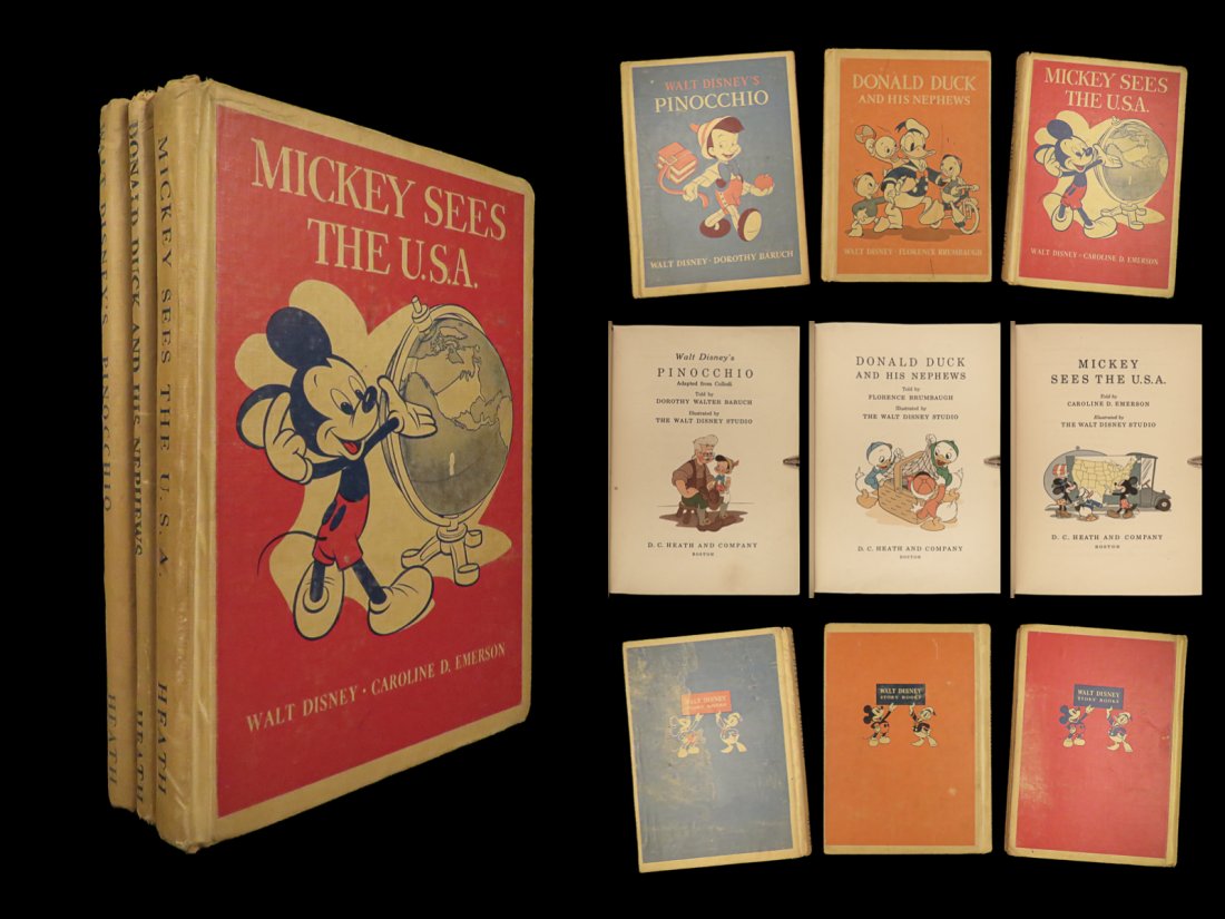 1940 1ed DISNEY Books Mickey Mouse in USA Donald Duck Friends 3 Little Pigs 3v (1 of 10)