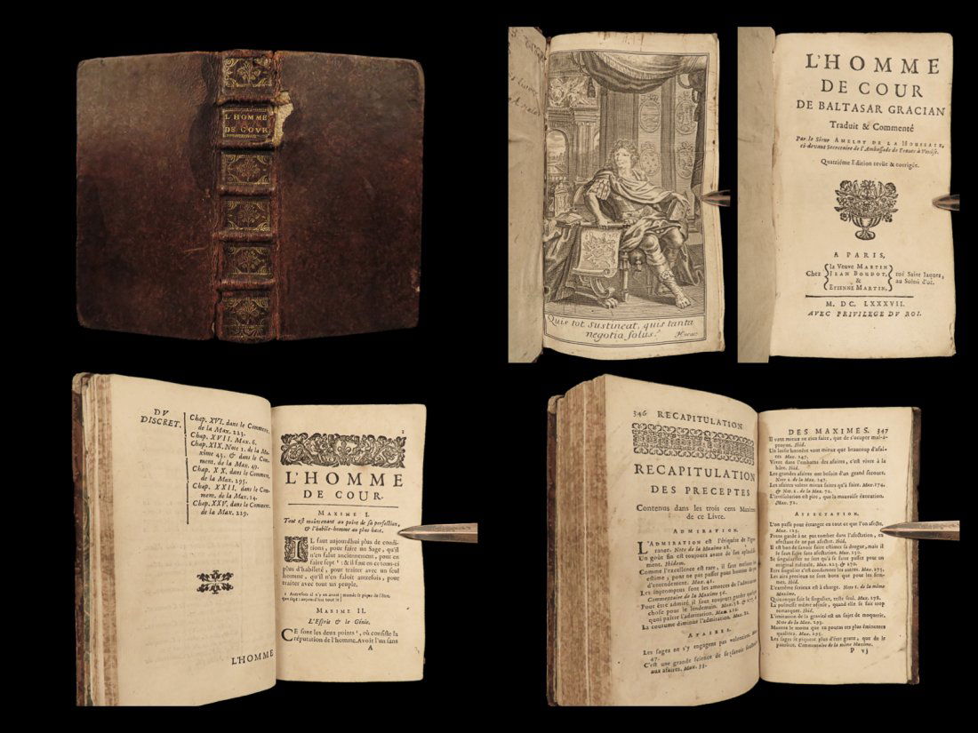 1687 Baltasar Gracian Art of Wisdom the ORACLE 300 Maxims Philosophy French (1 of 10)