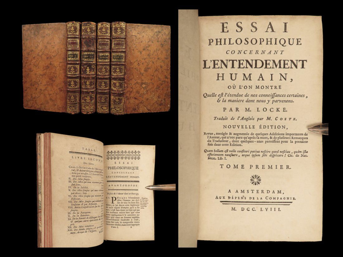1758 John LOCKE Essay Concerning Human Understanding Philosophy Tabula Rasa 4v (1 of 10)