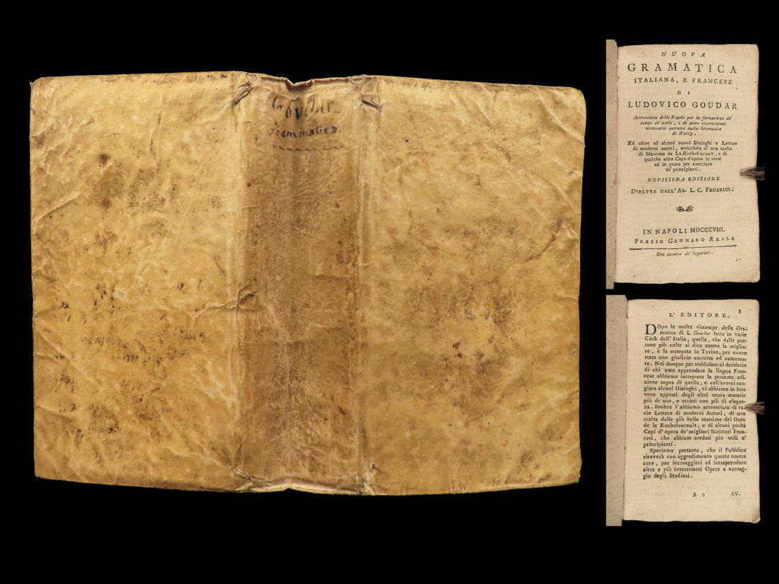 1808 NAPLES Napoli French Italian Grammar Dictionary Dialogue Goudar (1 of 10)