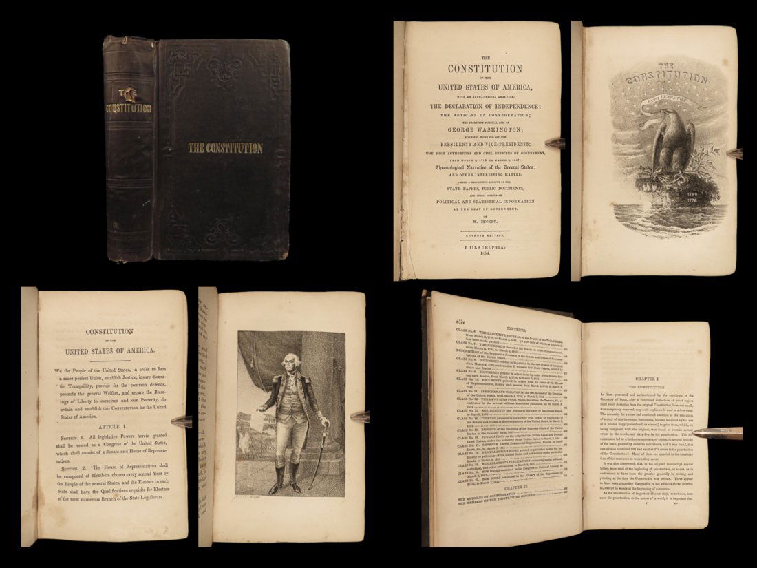 1854 United States Constitution & Declaration of Independence Articles Hickey (1 of 10)