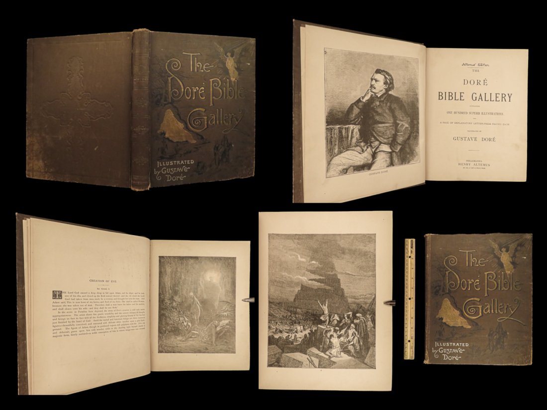 1880 Gustave Dore BIBLE Gallery Illustrated Art FOLIO Angels Demons Heaven Hell (1 of 10)
