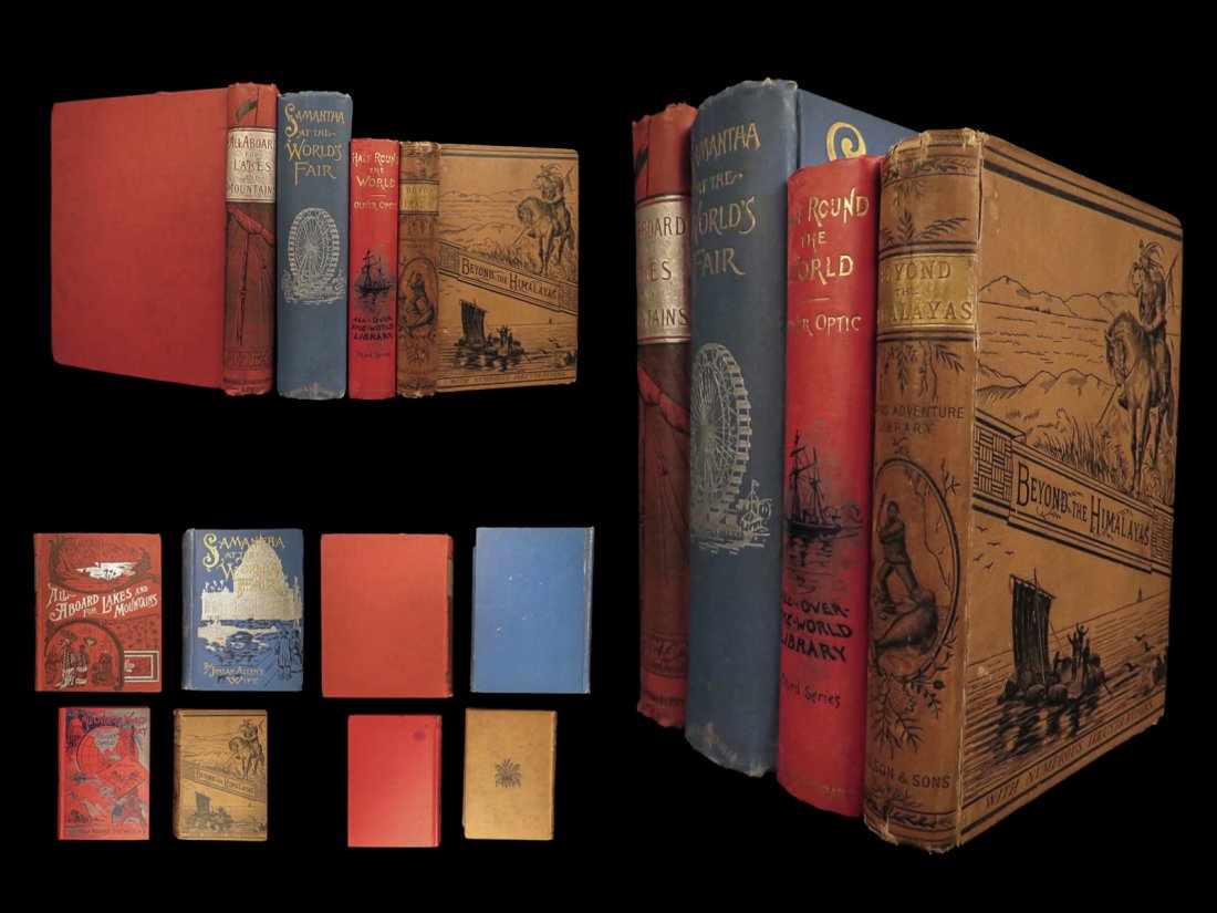 1884 4 Book Lot World Adventures Himalayas Voyages Worlds Fair Oliver Optic (1 of 10)