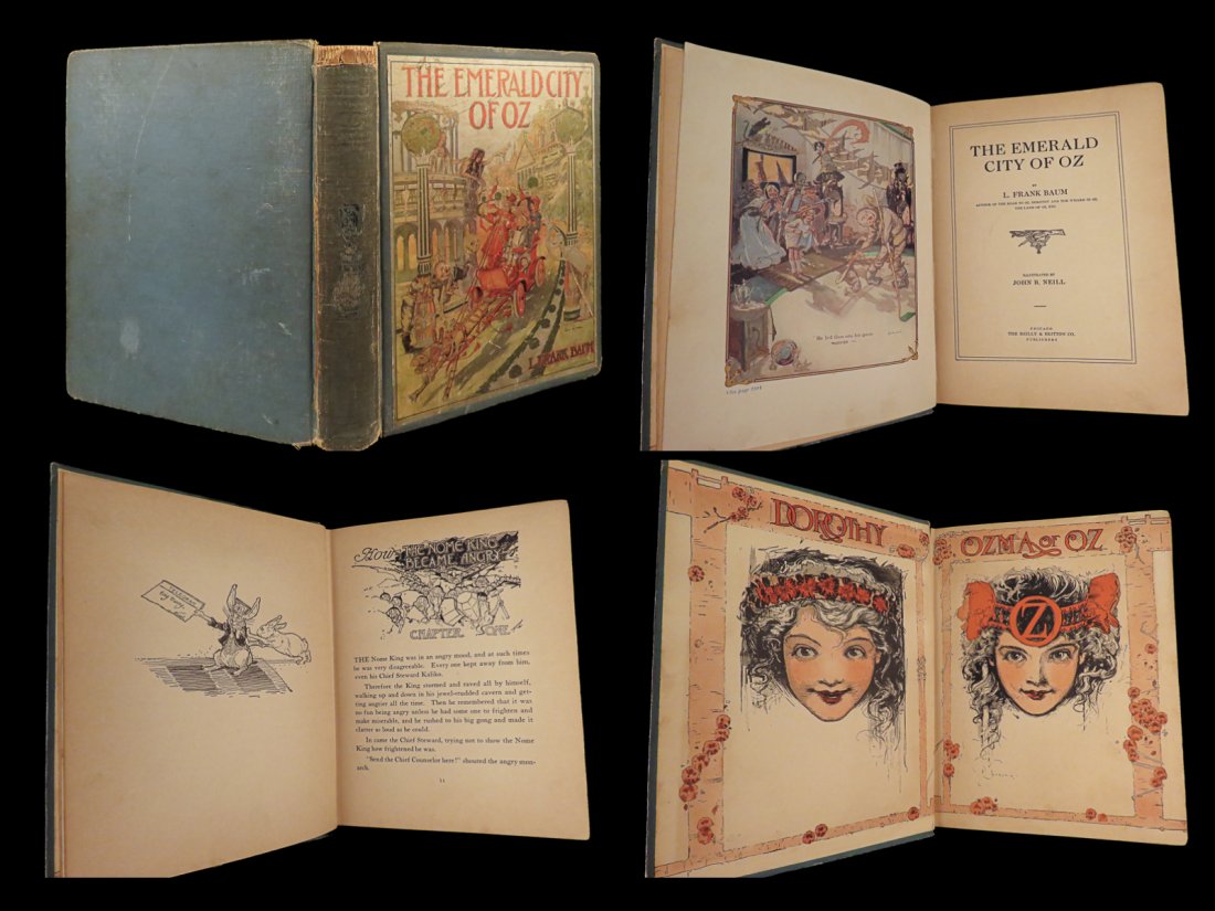 1910 1st/1st Emerald City in OZ Frank Baum Childrens Fantasy Neill Color Illustrated: 1910 1st/1st Emerald City in OZ Frank Baum Childrens Fantasy Neill Color Illustrated â€œThe Emerald City of Oz,” by L. Frank Baum is the sixth book in the â€œLand of Oz” series. Th