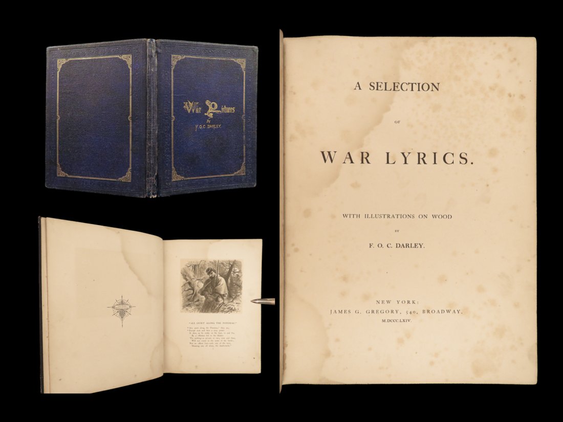 1864 Civil War 1st ed Songs & Poems Illustrated by FOC Darley EL Beers Poetry (1 of 10)