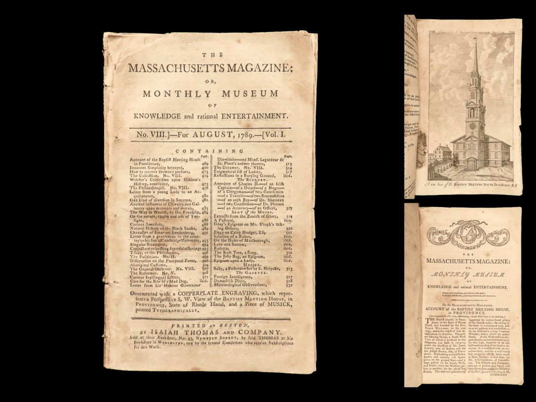 1789 Ben Franklin Way to Wealth New England INDIANS Massachusetts Magazine RARE (1 of 10)