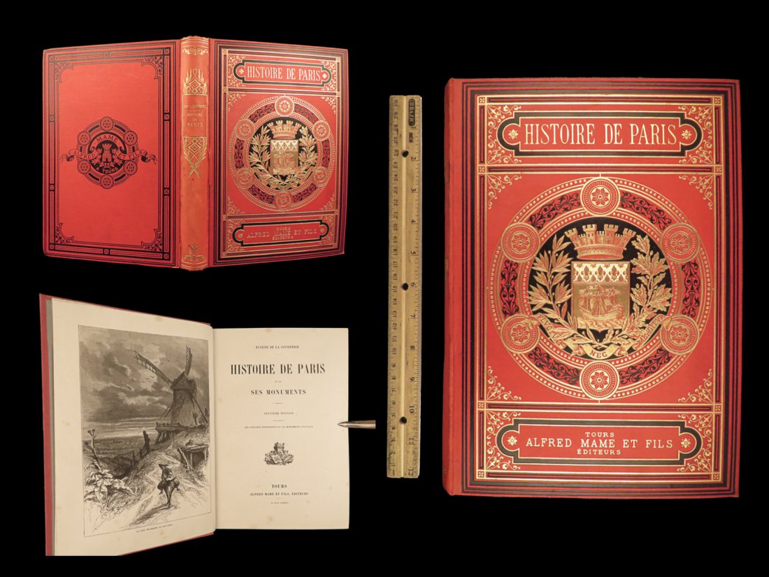 1886 EXQUISITE History PARIS France Cathedrals Napoleon Louis XIV Fine BINDING (1 of 10)